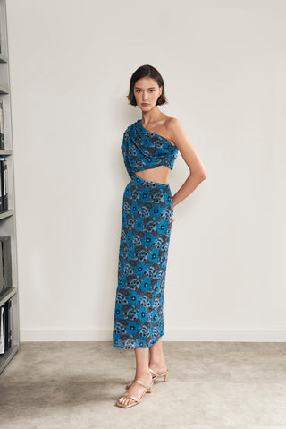 Ice Queen Dress Blue Floral